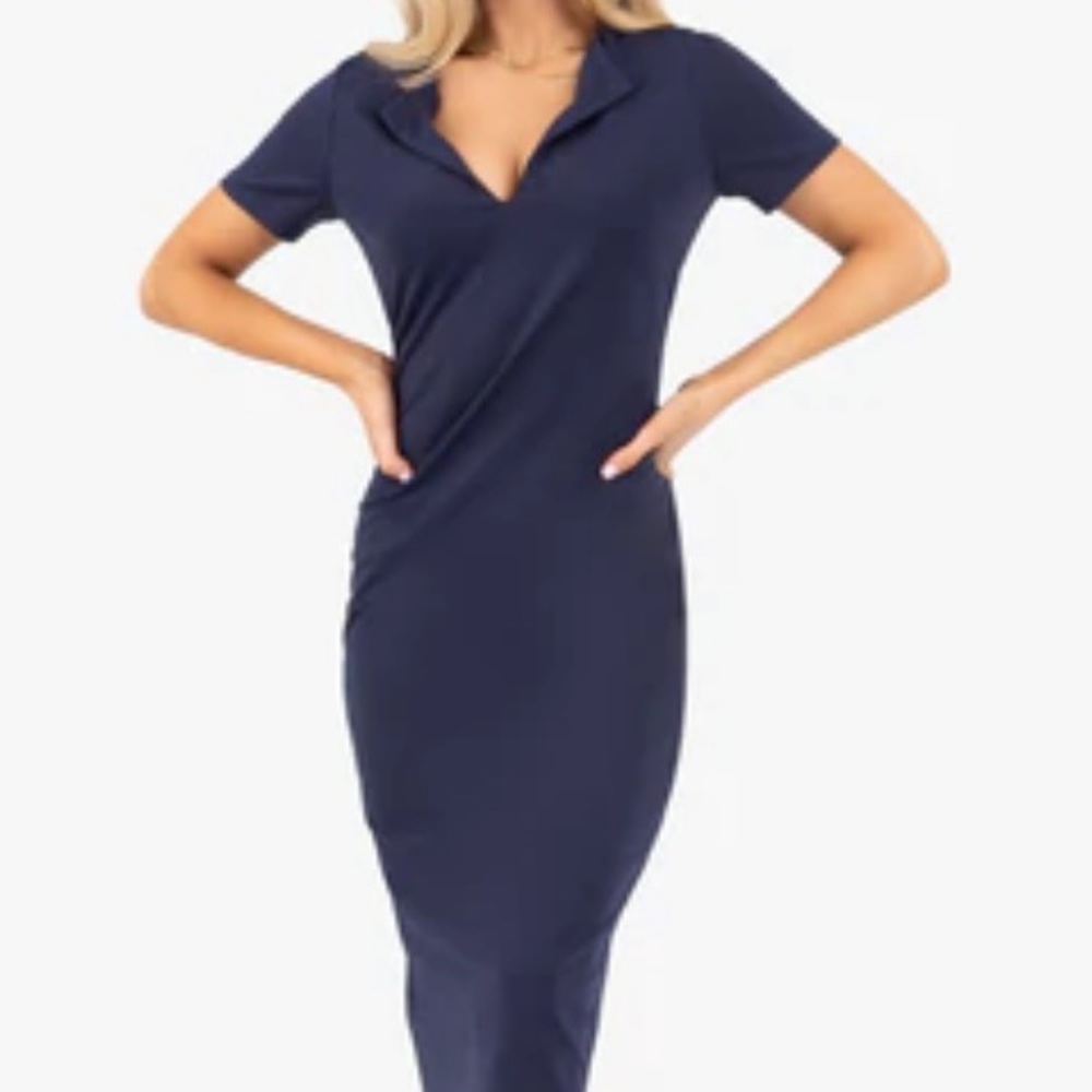 Nine to Five MIDI Dress Navy